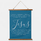 ‘Jezus’ is Christelijk gebaseerd op geloof Hangend Wandkleed (Voorkant)