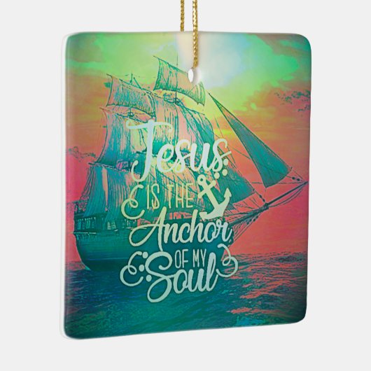 Jezus is de Anchor Keramisch Ornament (Rechts)