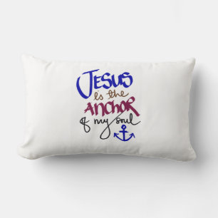 Jezus is de Anchor van Mijn Christelijke Thuisgesc Kussen