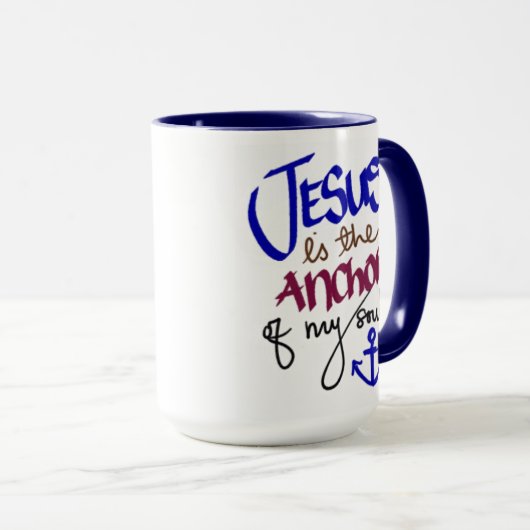 Jezus is de Anchor van Mijn soep Mok (Voorkant rechts)