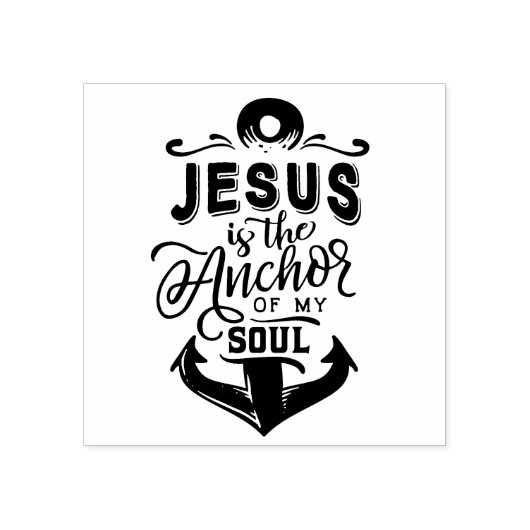 Jezus is de Anchor voor mijn sol Rubberstempel (Afrduk)