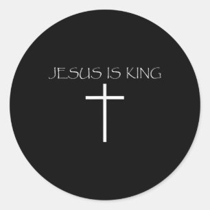 Jezus is de Christelijke geloofskerk Jezus is Koni Ronde Sticker