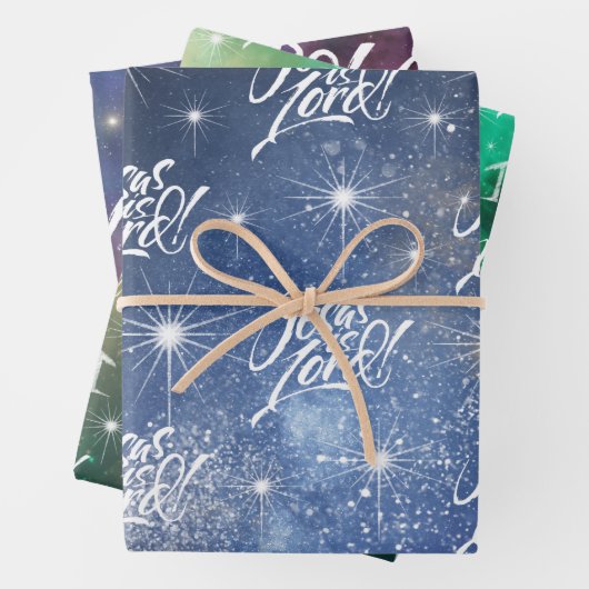 Jezus is de Christelijke kerstbelettering van Chri Inpakpapier Vel (In situ)