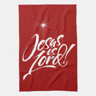 Jezus is de Christelijke Kerstman die rood belette Theedoek