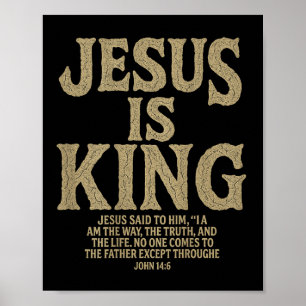 Jezus is de Christelijke Koning in het Bijbelvers Poster