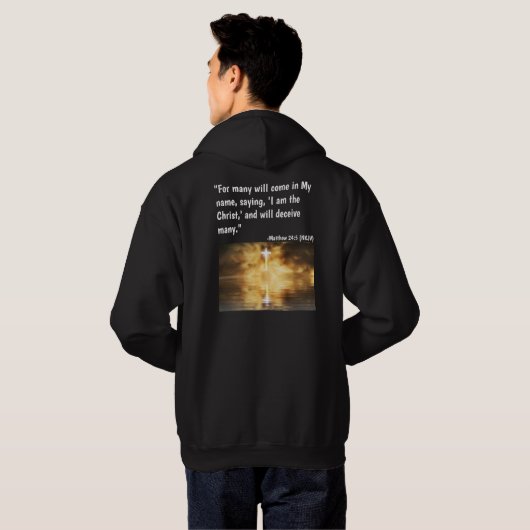 Jezus is de Christus. Iedereen zwart Hoodie (Achterkant volledig)