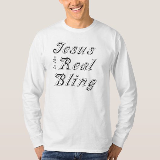 Jezus is de echte bling t-shirt (Voorkant)