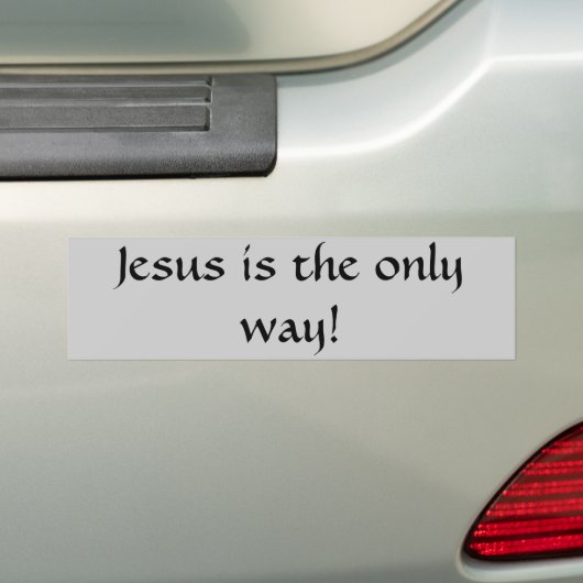 Jezus is de enige manier. bumpersticker (Op auto)