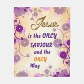 Jezus is de enige Verlosser, Bloemengrens Fleece Deken (Voorkant)