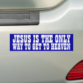Jezus is de enige weg bumpersticker (Op auto)
