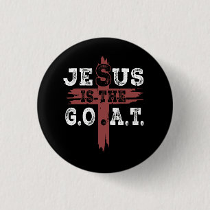 Jezus is de geit Christelijk groot de hele tijd re Ronde Button 3,2 Cm