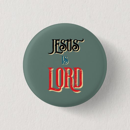 Jezus is de Groene Christelijk Ronde Button 3,2 Cm (Voorkant)