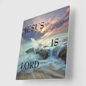 Jezus is de Heer (acrylwandklok) Vierkante Klok (Hoek)