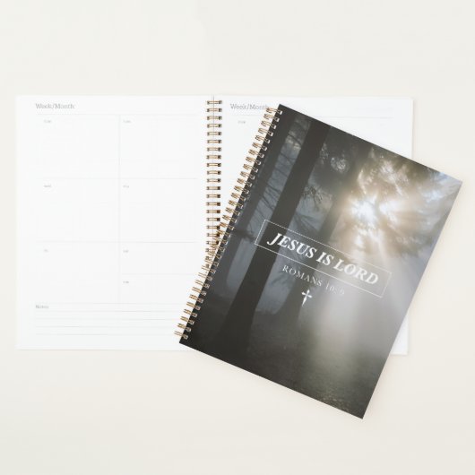 Jezus is de Heer Romeinen 10:9 Christelijke Bijbel Planner (Display)