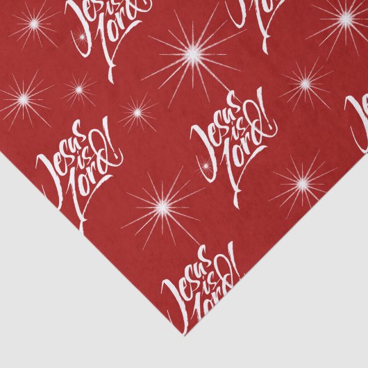 Jezus is de Heer van de Kerst Rood Christelijk Tissuepapier (Detail)