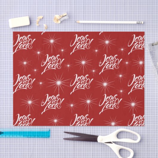 Jezus is de Heer van de Kerst Rood Christelijk Tissuepapier (Craft)