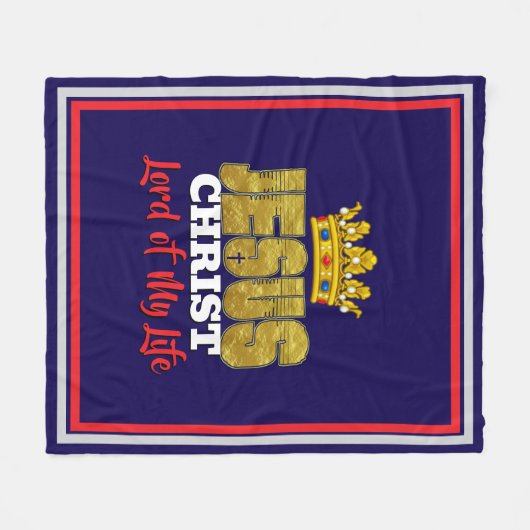 Jezus is de Heer van mijn leven Christelijk Fleece Deken (Voorkant (Horizontaal))