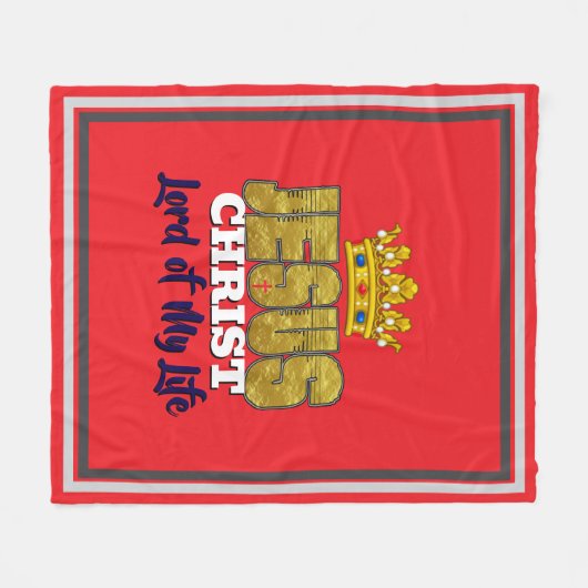 Jezus is de Heer van mijn leven Christelijk Fleece Deken (Voorkant (Horizontaal))