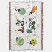 Jezus is de kerstfeestdag van de Reason Throw Deken (Voorkant Verticaal)