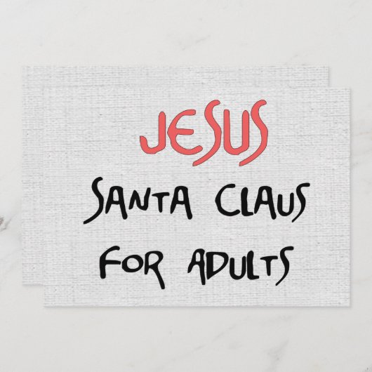 Jezus is de kerstman voor volwassenen kaart (Voorkant / Achterkant)