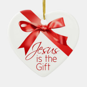 Jezus is de kerstversiering van de Gift Keramisch Ornament