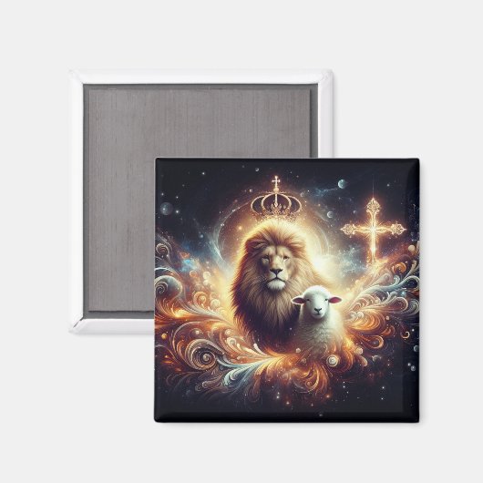 Jezus is de Leeuw en het Lam Magneet (Voorkant / Achterkant)