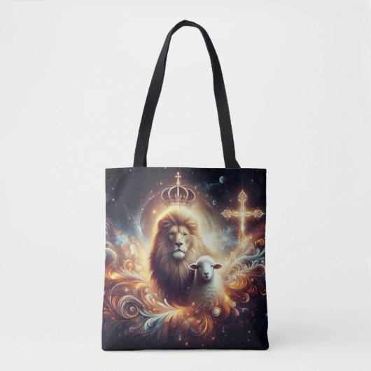 Jezus is de Leeuw en het Lam Tote Bag (Voorkant)