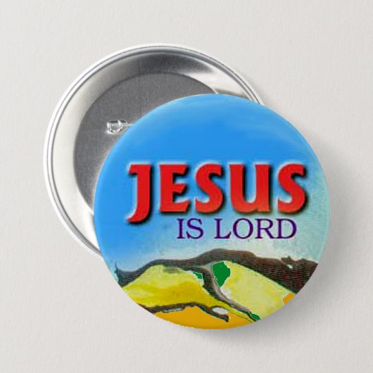 Jezus is de Lord-knop Ronde Button 7,6 Cm (Voorkant /achterkant)