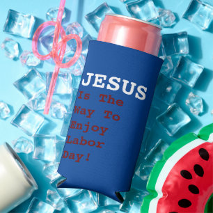 "JEZUS is de manier om te genieten van de Dag van Seltzer Blikjeskoeler