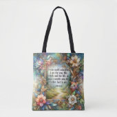 Jezus is de manier waarop bloemige bijbelvers Chri Tote Bag (Voorkant)