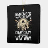 Jezus is de manier waarop met Kerstmis de gelovige Keramisch Ornament (Links)