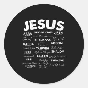 Jezus is de naam van de Christelijke Hebreeuwse Go Ronde Sticker