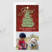 Jezus is de Reason Christelijke Kerstmis Feestdagenkaart (Voorkant / Achterkant)