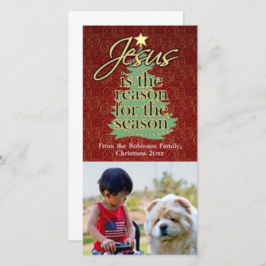 Jezus is de Reason Christelijke Kerstmis Feestdagenkaart (Voorkant / Achterkant)