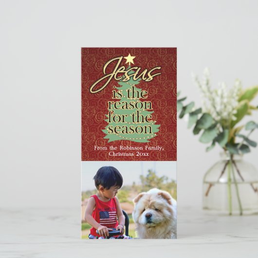 Jezus is de Reason Christelijke Kerstmis Feestdagenkaart (Staand voorkant)