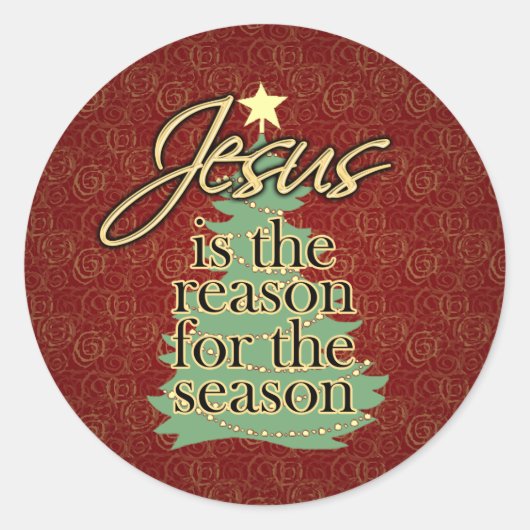 Jezus is de Reason Christelijke Kerstmis Ronde Sticker (Voorkant)