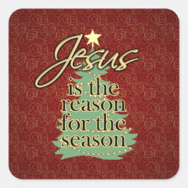 Jezus is de Reason Christelijke Kerstmis Vierkante Sticker
