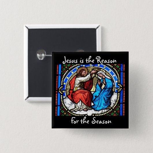 Jezus is de Reason-kerstButton Vierkante Button 5,1 Cm (Voorkant /achterkant)