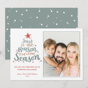Jezus is de Reason-kerstkaart Kaart