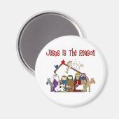 Jezus is de Reason Manger Scene Magneet (Voorkant / Achterkant)