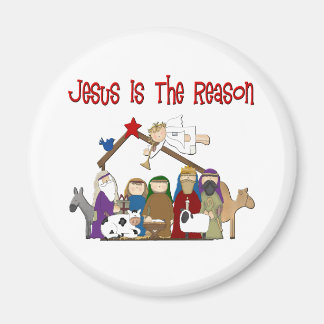 Jezus is de Reason Manger Scene Magneet