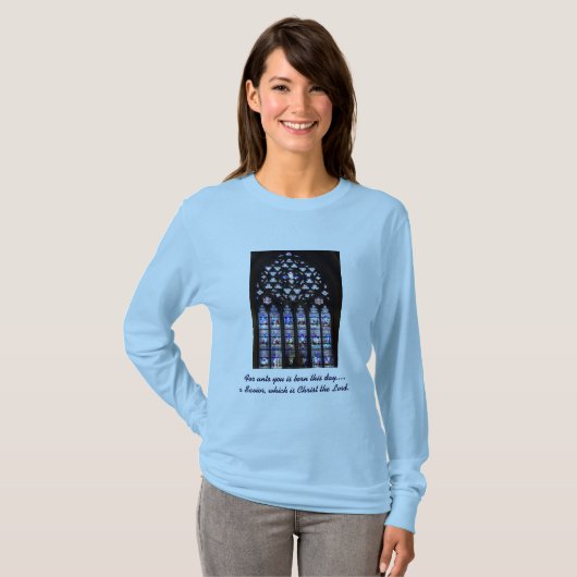 Jezus is de reden ......" Dames lange hoes T-shirt (Voorkant volledig)