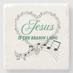 Jezus is de reden dat ik muziek schrijf onderzette stenen onderzetter