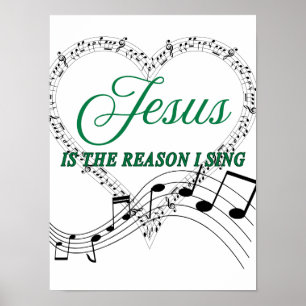 Jezus is de reden dat ik muziek schrijf poster