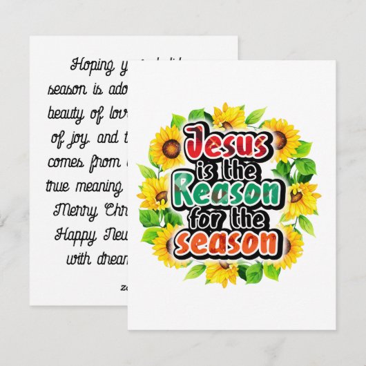 Jezus Is De Reden Feestdagenkaart (Voorkant / Achterkant)