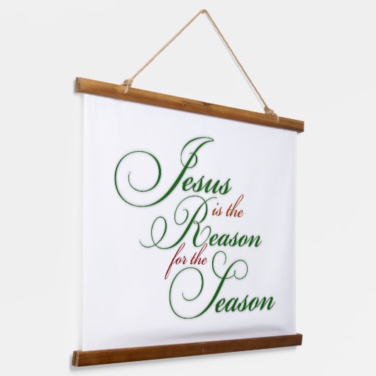 Jezus is de reden hangend wandkleed (Gebogen)