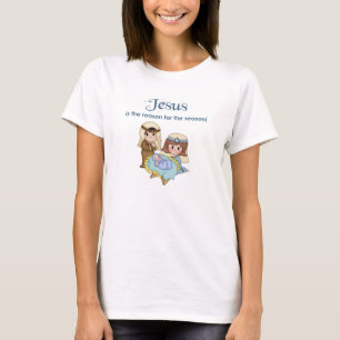 Jezus is de reden Kerstmis Geboorte Shirt
