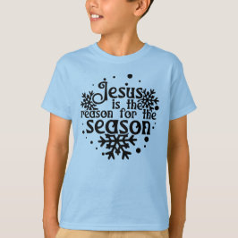 Jezus is de reden Kerstmis jongen meisje kind T-shirt