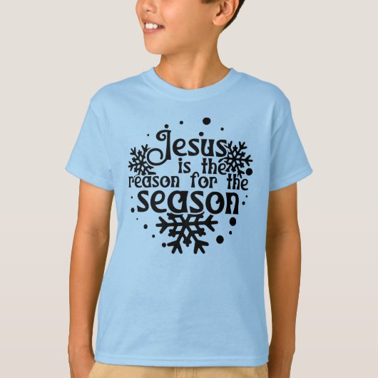 Jezus is de reden Kerstmis jongen meisje kind T-shirt (Voorkant)