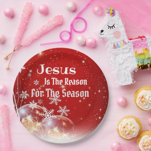 Jezus is de reden kerstpapier Bord 9" (Feest)